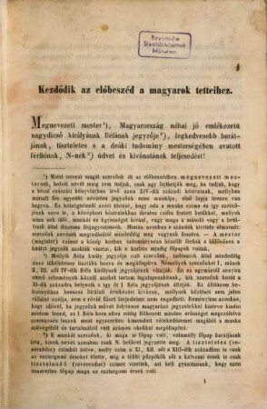 Béla Király névtelen jegyzöjenek könyve a magyarok tetteiröl
