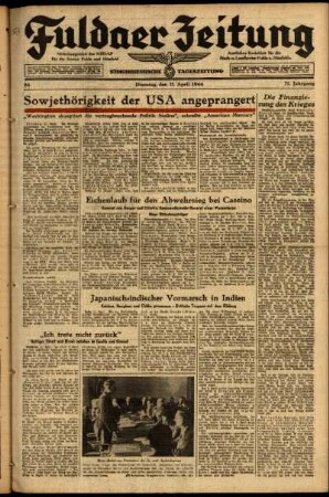 Ausgabe vom Dienstag, den 11. April 1944.
