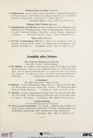 Gemälde alter Meister (Nr. 149 - 186)