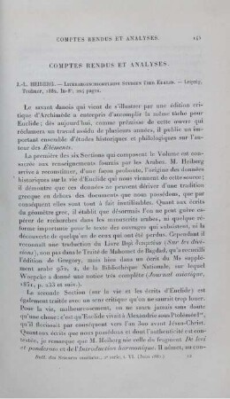 Comtes Rendus et Analyses.