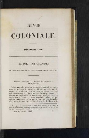 La politique coloniale