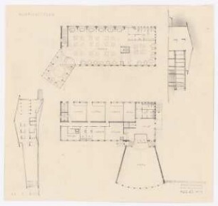 Siedlung Hinrichssegen, Bruckmühl Doppelwohnhaus: Skizze: Grundriss und Aufrisse 1:200