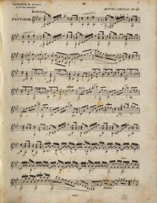 Fantaisie pour la guitare sur les motifs de Gustave ou la Bal masqué de D. F. E. Auber : op: 49