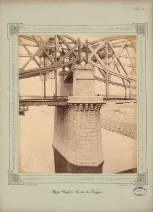 Neue Weichselbrücke, Dirschau: Strompfeiler und Detail des Überbaus (Fischbauchträger)