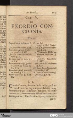Cap. V. De Exordio Concionis
