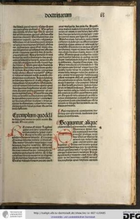 Supererat ex quattuor modis examninandi doctrinas propositis prosequi de tribus...