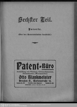 Sechster Teil. Vororte.