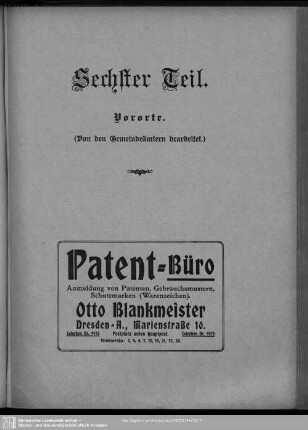 Sechster Teil. Vororte.