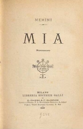 Mia : romanzo