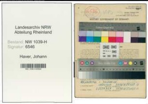 Entnazifizierung Johann Haver , geb. 08.06.1905 (Viehhaendler)