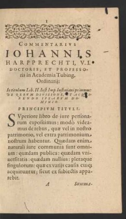 Principium Tituli.