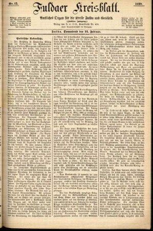 Ausgabe vom Samstag, den 14. Februar 1880.
