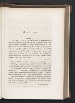 Miscellen