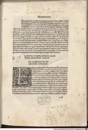 Aesopi fabulae : In ital. Prosa übertragen und kommentiert von Francesco del Tuppo. Mit Widmungsbrief an Onorato Gaetani und Vor- und Nachwort an den Leser von Francesco del Tuppo