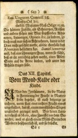 Das XII. Capitel. Vom Mond-Kalbe oder Kinde.