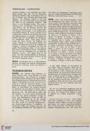 Vermischtes
