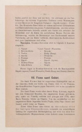 VII. Fiume samt Gebiet