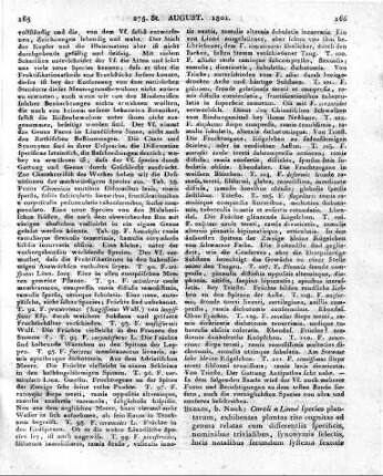 Berlin, b. Nauk: Caroli a Linné species plantarum, exhibentes plantas rite cognitas ad genera relatas cum differentiis specificis, nominibus trivialibus, synonymis selectis, locis natalibus secundum systema sexuale digestus. Editio quarta, post Reichardianam quinta, adjectis vegetabilibus hucusque cognitis curante Car. Ludov. Willdenow. Tom. III. p. I. 847 S. 8.