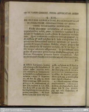 § XIII. De Feudis Advocatiae Ecclesiasticae In Fundatione Constructione Et Dotatione Ecclesiarum Reservatis