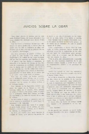 Juicios sobre la obra