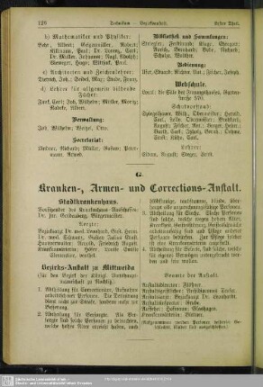 G. Kranken-, Armen- und Corrections-Anstalt