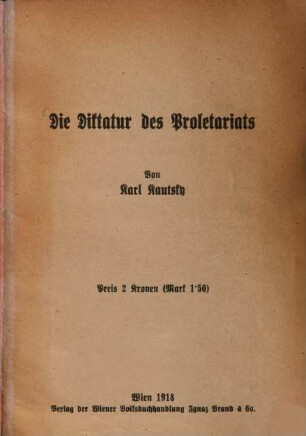 Die Diktatur des Proletariats