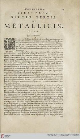 Libri primi: Sectio tertia de metallicis