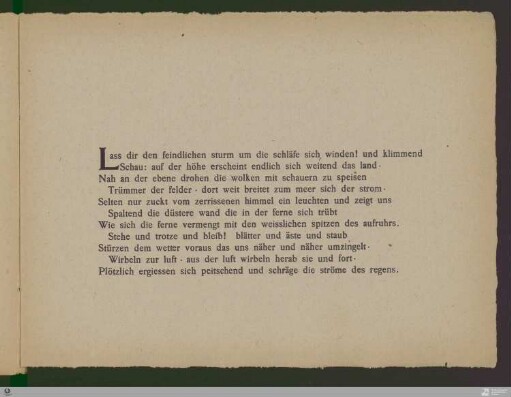 Lass dir den feindlichen sturm ...