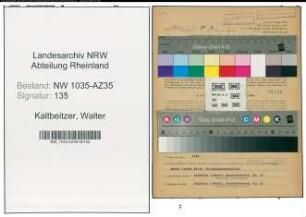 Entnazifizierung Walter Kaltbeitzer , geb. 04.07.1907 (Bergbauangestellter)