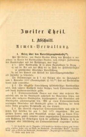 1. Abschnitt. Armen-Verwaltung