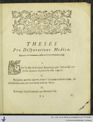 Theses Pro Disputatione Medica