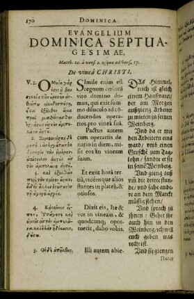 Evangelium Dominica Septuagesimæ.