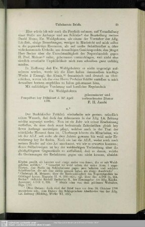 August Wilhelm von Schlegel an Gottlieb Hufeland, Jena, April 1799