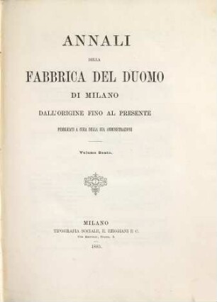 Annali della fabbrica del Duomo di Milano dall'origine fino al presente, 6