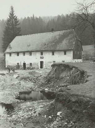 Oelsen, Gottleubatal, Clemensmühle, nach der Unwetterkatastrophe vom 8./9. Juli 1927