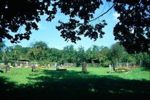 Blick auf den Friedhof hinter der Kirche