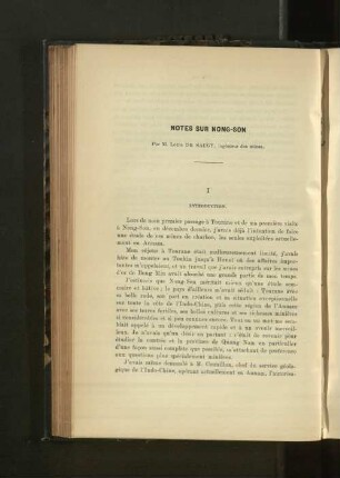 Notes sur Nong-Son