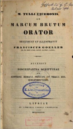 Ad Marcum Brutum Orator