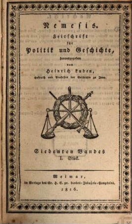 Nemesis : Zeitschrift für Politik und Geschichte. 7, 7. 1816
