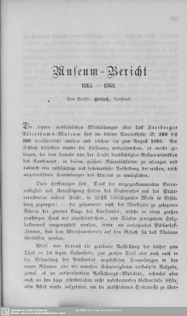 Museumsbericht 1865-1868