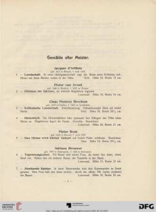 Gemälde alter Meister (Nr. 1-58)