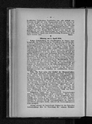 Sitzung am 6. April 1926.