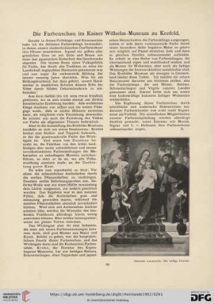 Die Farbenschau im Kaiser Wilhelm-Museum zu Krefeld