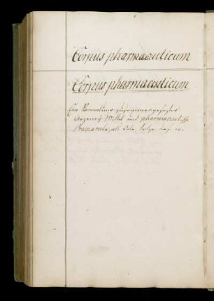 Corpus pharmaceuticum