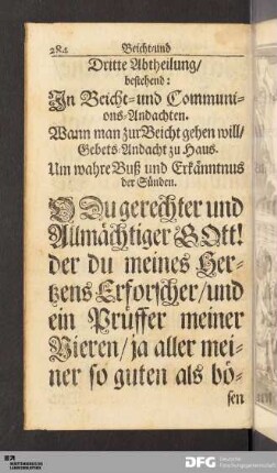 Dritte Abtheilung. bestehend: In Beicht- und Communions-Andachten.