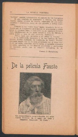 De la película "Fausto" [Fotografía del actor Carlos Rohmer]