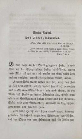 Viertes Kapitel. Der Todes-Candidat