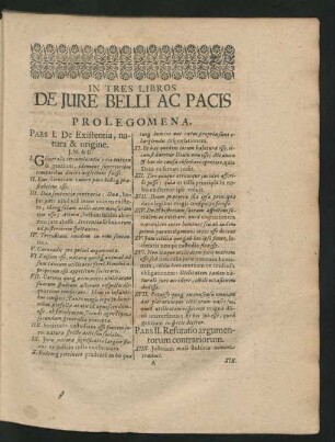 In Tres Libros De Iure Belli Ac Pacis Prolegomena.