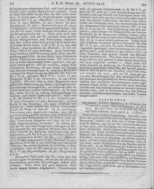 [Henke, A.]: Darstellung des Feldzuges der Verbündeten gegen Napoleon Bonaparte im Jahr 1815. Erlangen: Palm 1816