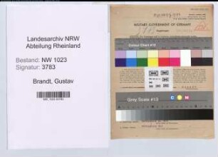 Entnazifizierung Gustav Brandt , geb. 13.12.1900 (Verwalter)